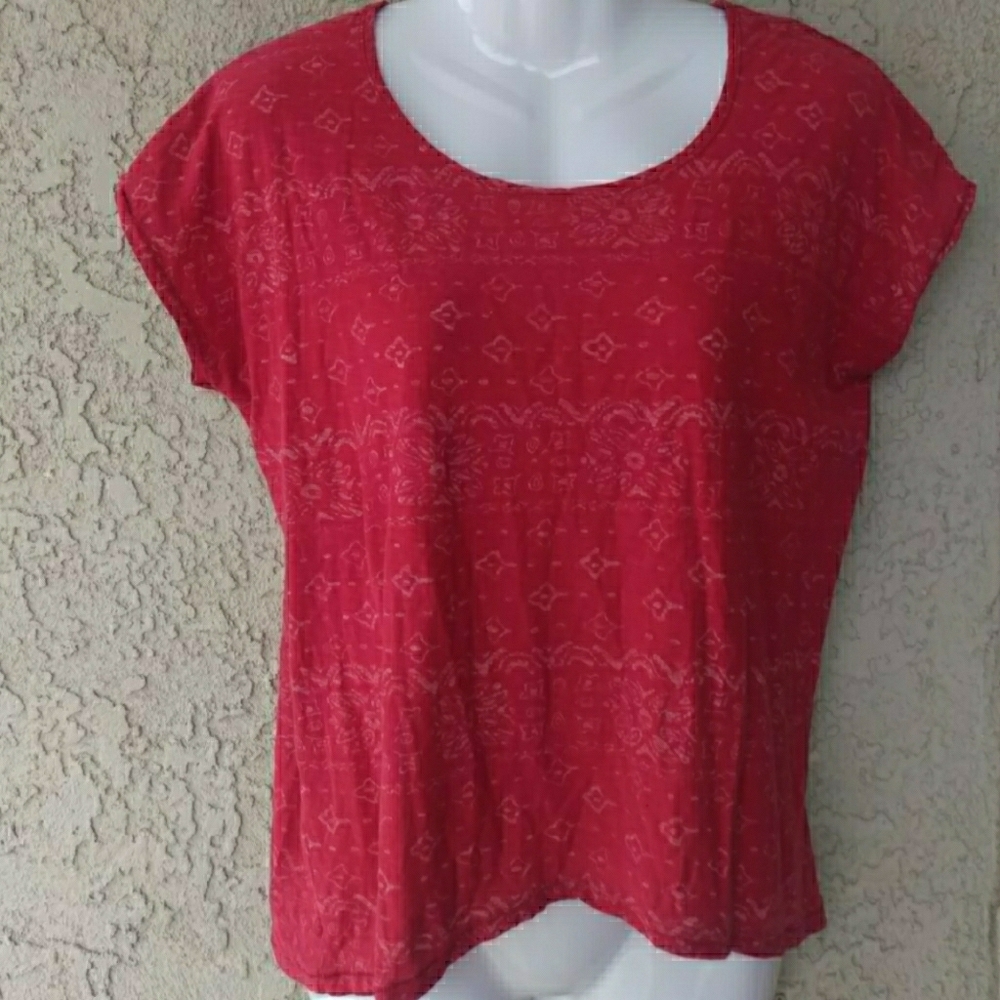 Ralph Lauren cropped red tribal print crop top exc